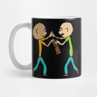 Two Bald Men Fighting Over A Comb Mug